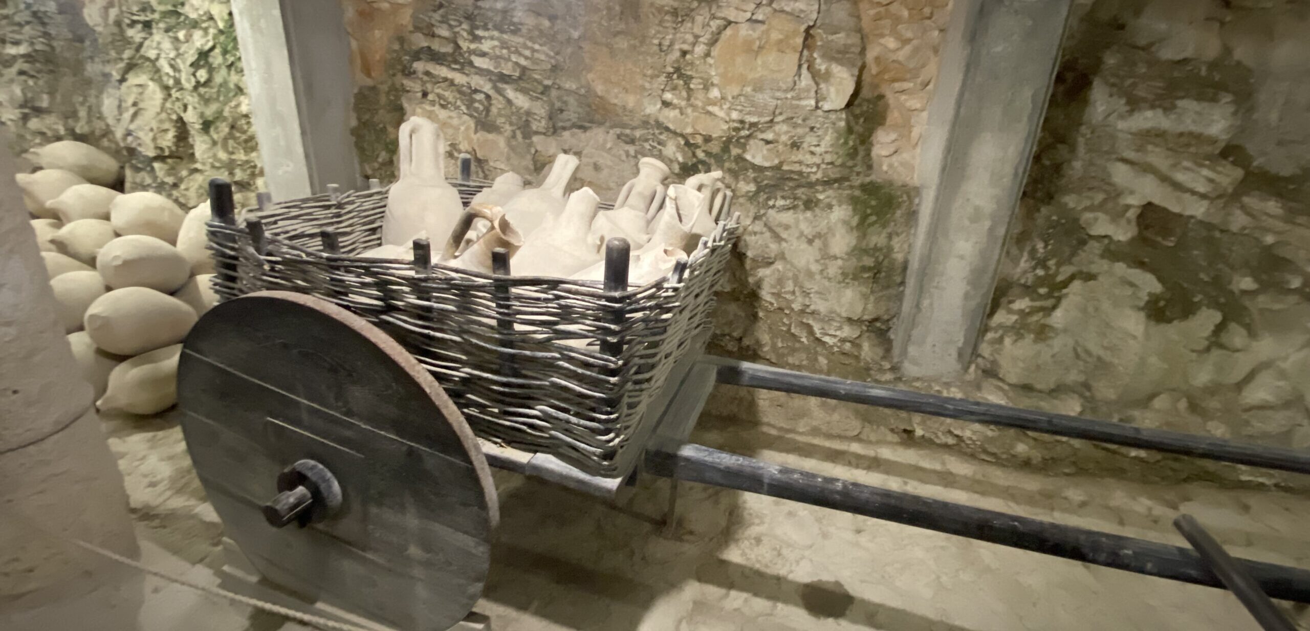 ancient cart for transportation of olive oil